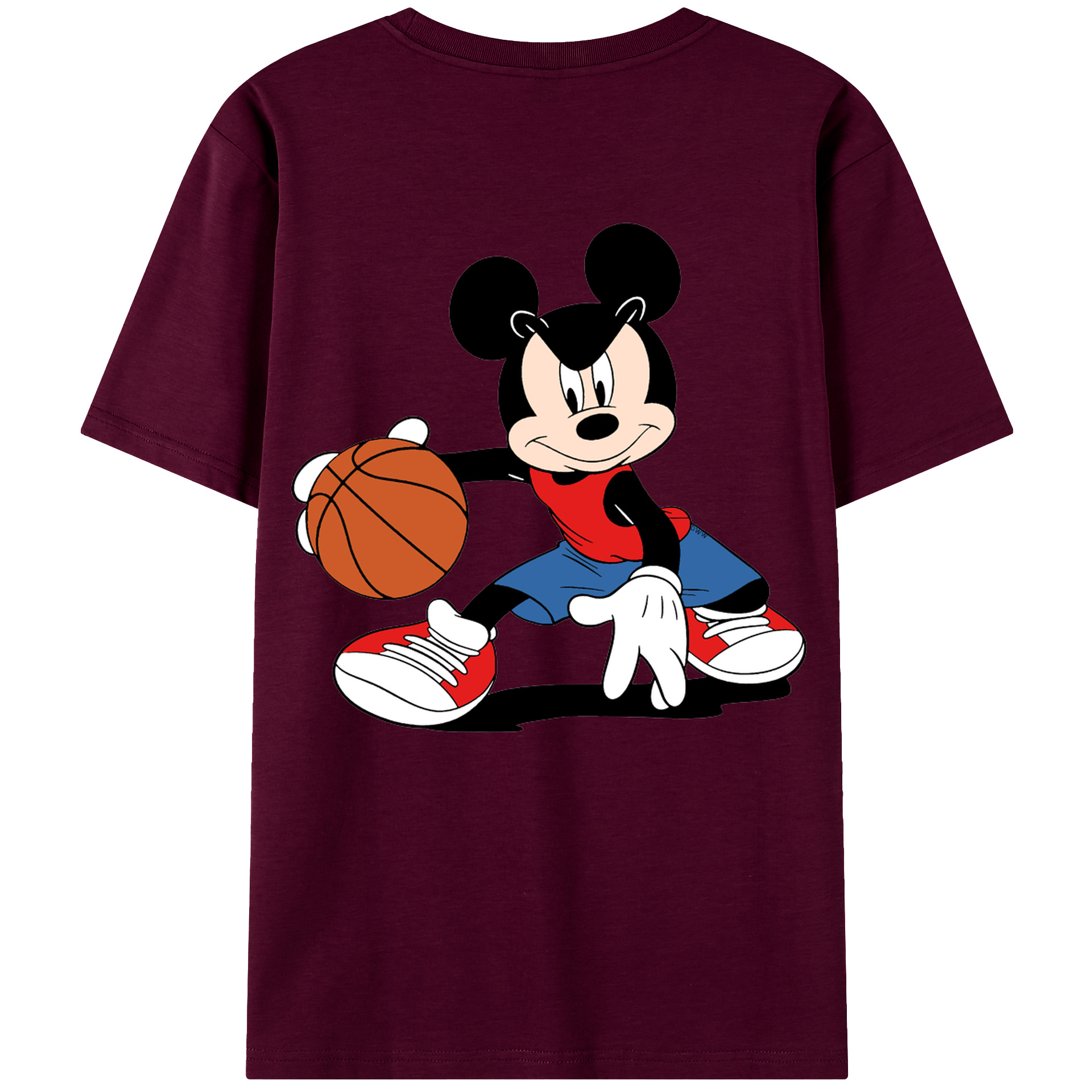 （画像用） ミッキーマウス Mickey Mouse レディース半袖Tシャツ(バックプリント)